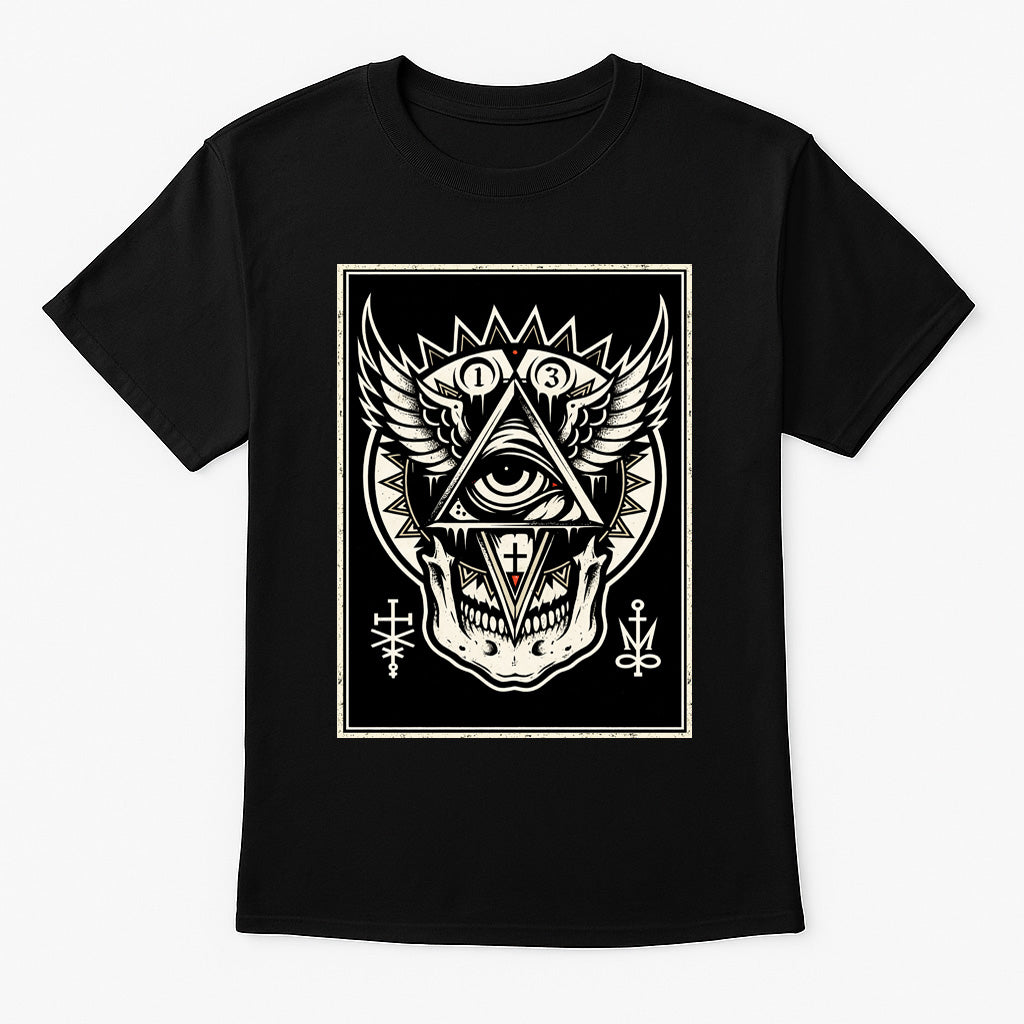 All Seeing Skull Unisex T-Shirt Occult Eye Gothic Symbol Tee