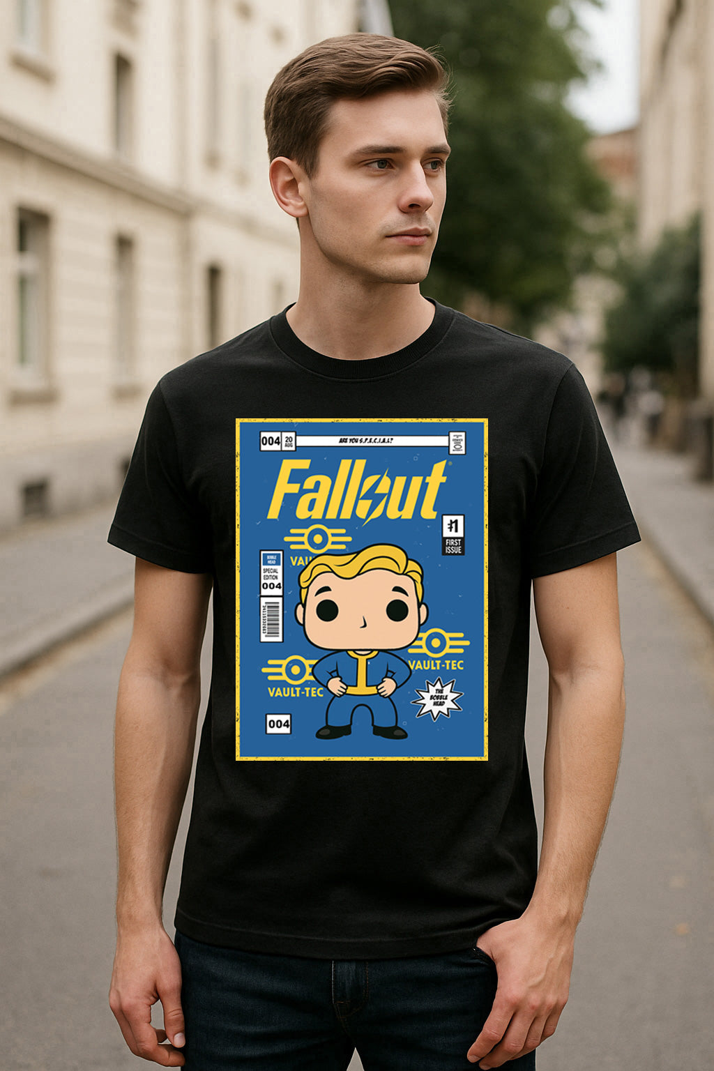 Fallout Vault Boy “Vault-Tec Approved” Unisex T-Shirt – Post-Apocalyptic Gamer Tee