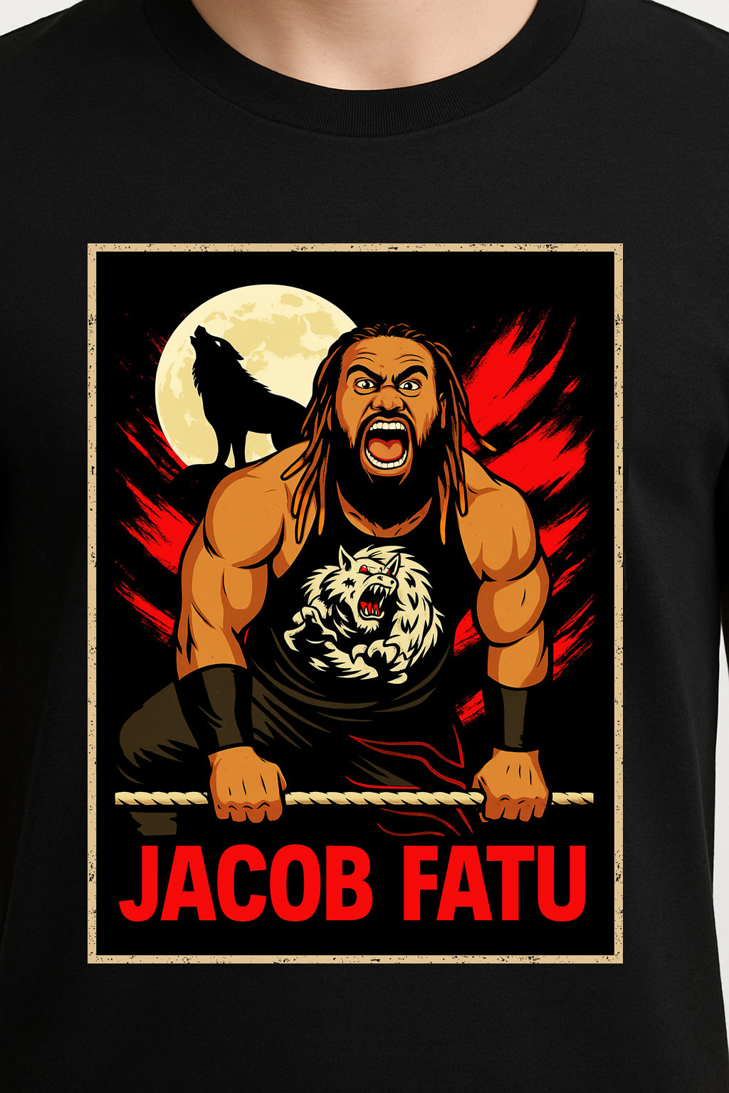 Jacob Fatu Retro Wrestling Unisex T-Shirt Samoan Werewolf Graphic Tee