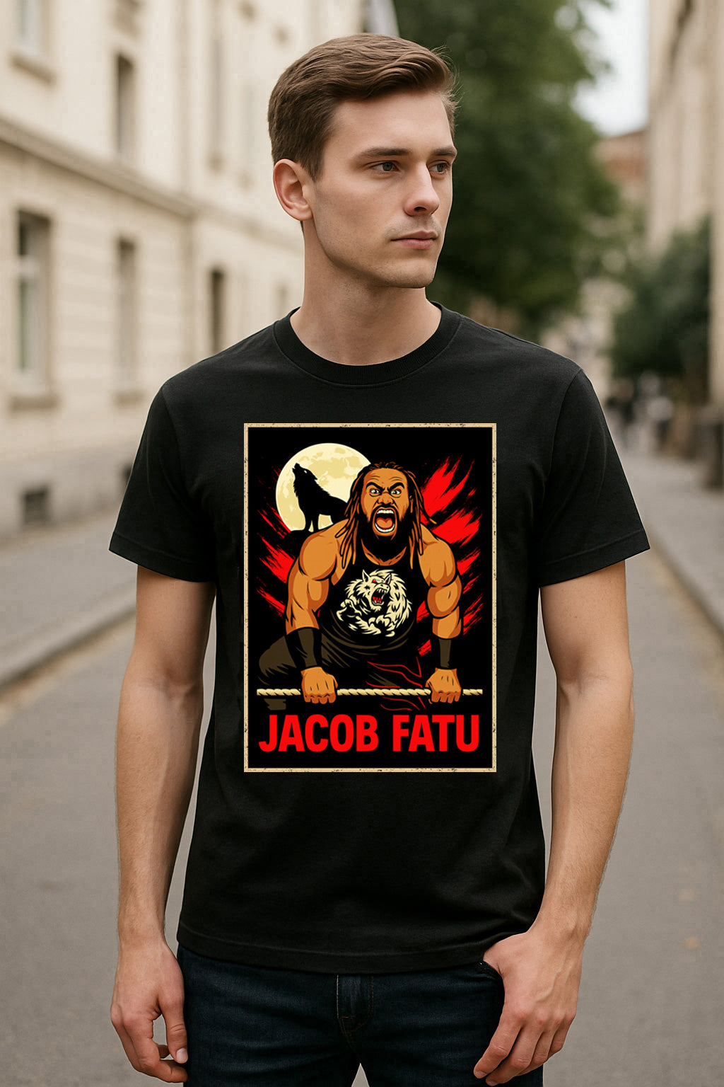 Jacob Fatu Retro Wrestling Unisex T-Shirt Samoan Werewolf Graphic Tee