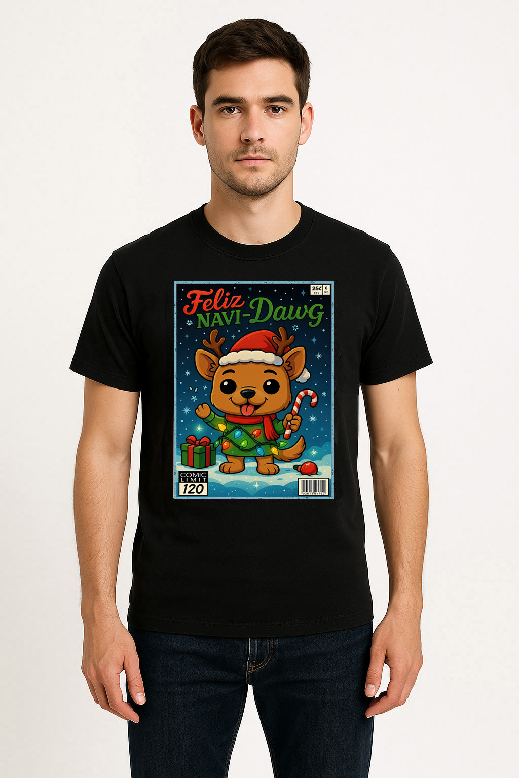 Feliz Navi-Dawg Funny Dog Christmas Unisex Christmas T-Shirt or Hoodie