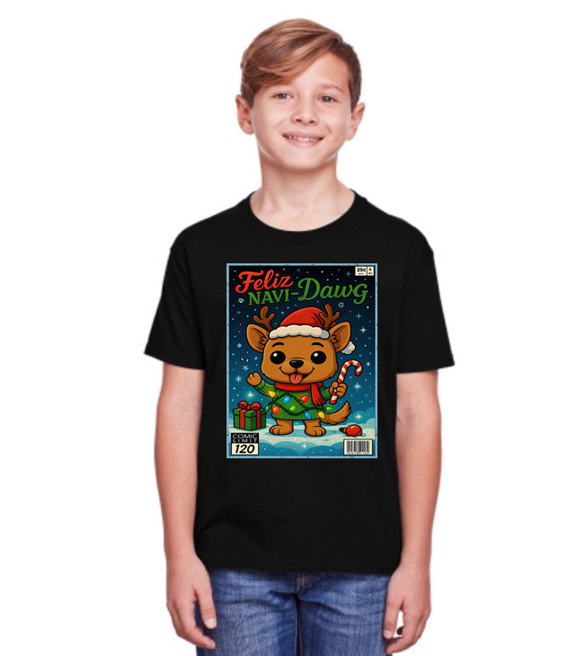 Feliz Navi-Dawg Funny Dog Christmas Unisex Christmas T-Shirt or Hoodie