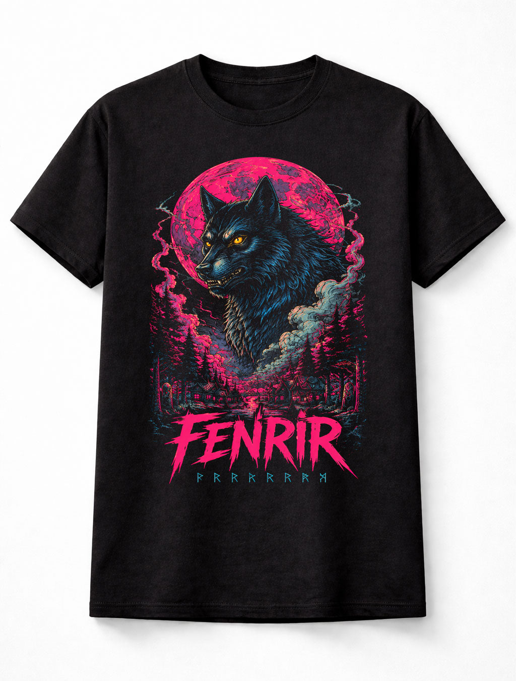 Fenrir Wolf Viking Ragnarok Moon Nordic Mythology Unisex T-Shirt