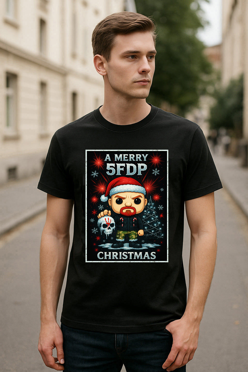 Five Finger Death Punch Merry Christmas Unisex Christmas T-Shirt or Hoodie