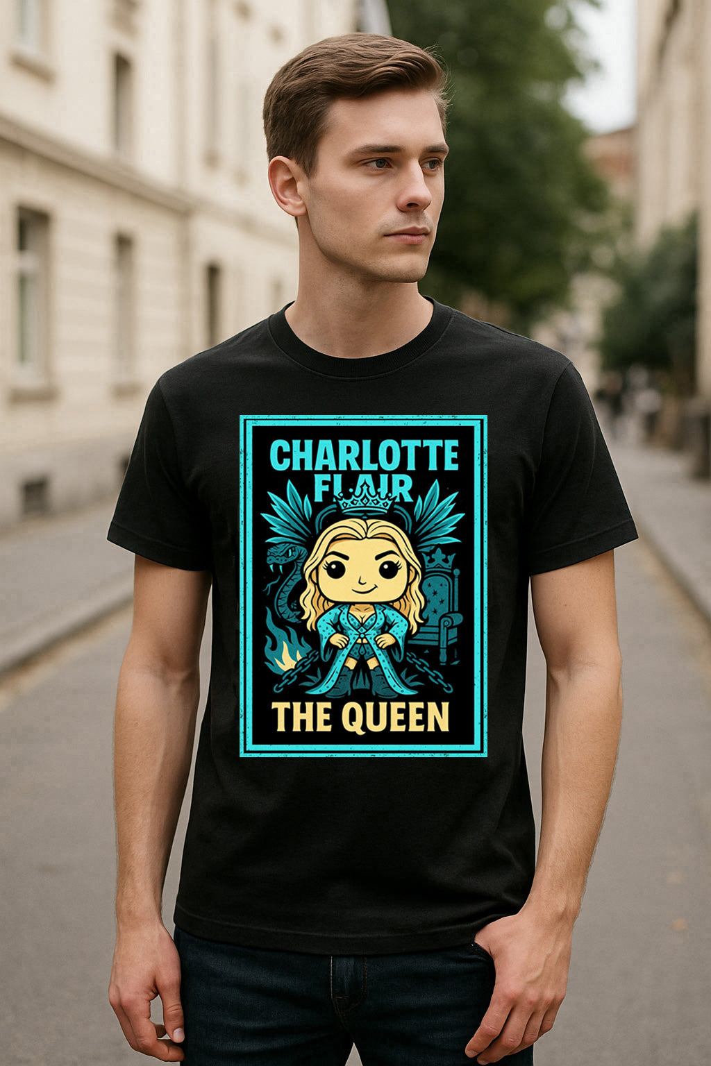 Charlotte Flair The Queen Pop Comic Wrestling Unisex T-Shirt
