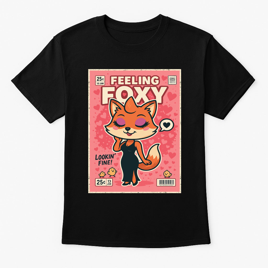 Feeling Foxy Unisex T-Shirt Cute Retro Comic Funny Animal Beauty Tee
