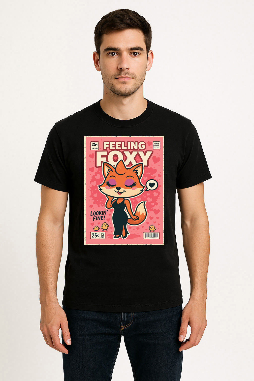 Feeling Foxy Unisex T-Shirt Cute Retro Comic Funny Animal Beauty Tee