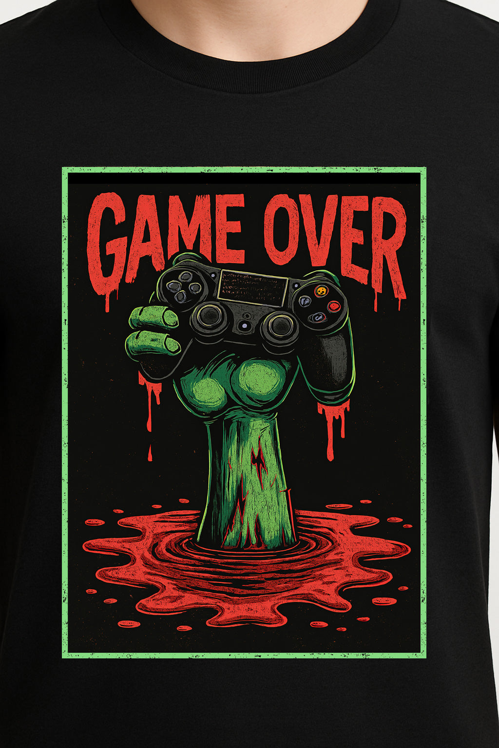 Game Over Unisex T-Shirt – Zombie Gamer Undead Horror Video Game Graphic Tee