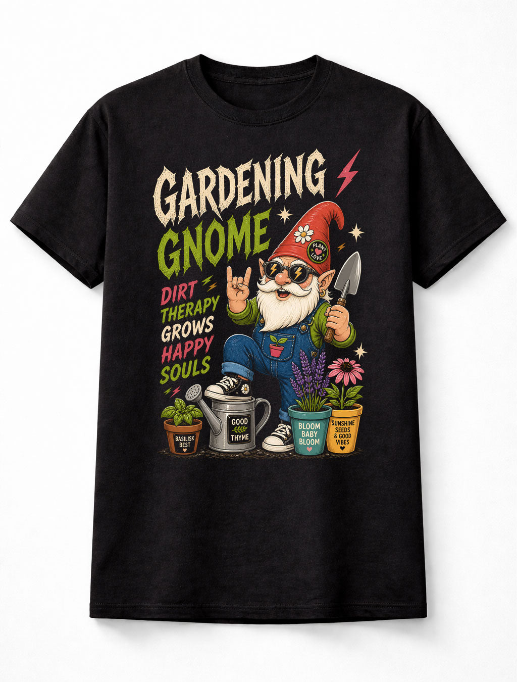 Gardening Gnome Plant Lover Funny Garden Humor Graphic Unisex T-Shirt
