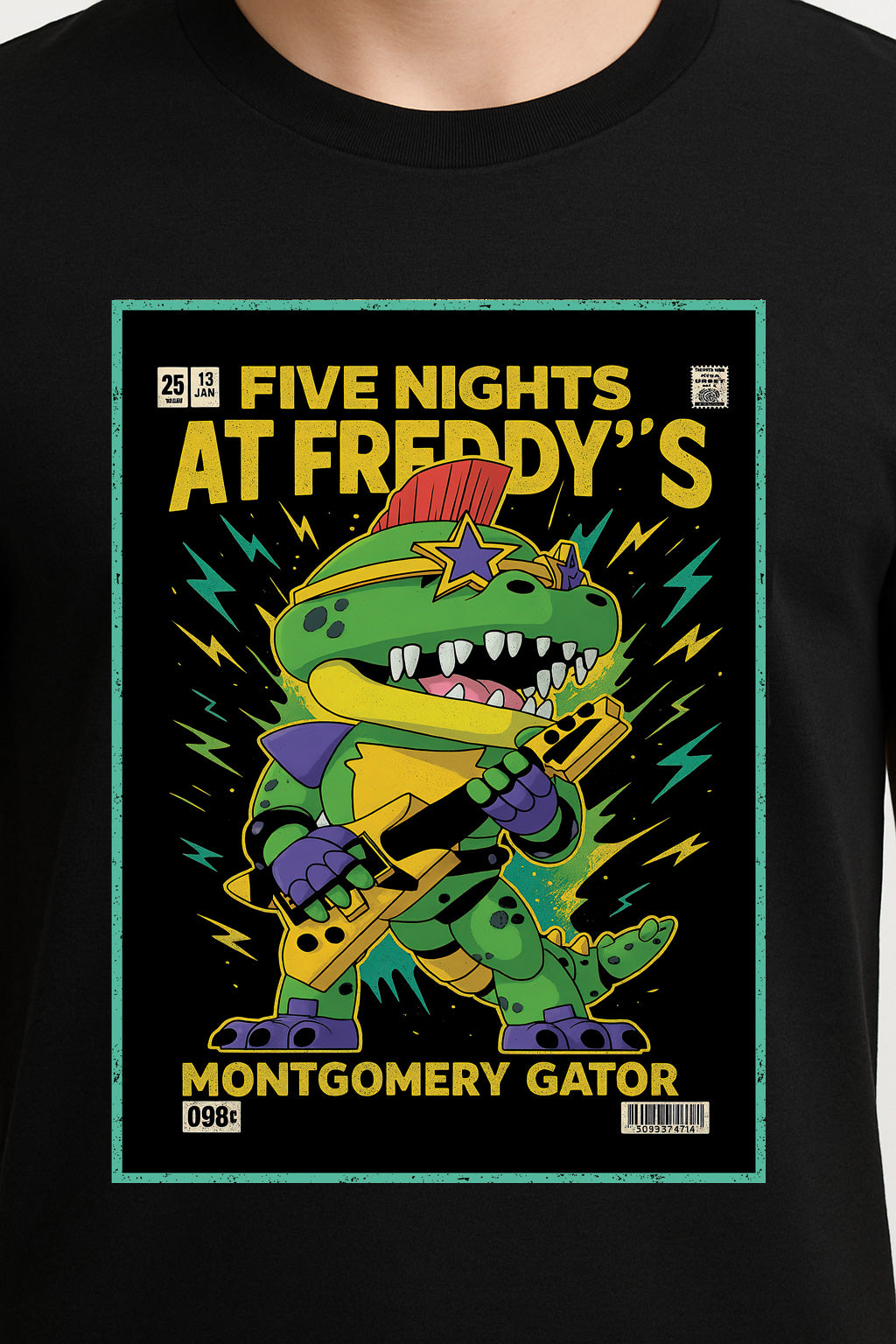 Five Nights at Freddy’s Montgomery Gator Unisex T-Shirt – Retro Rock Security Breach Tee