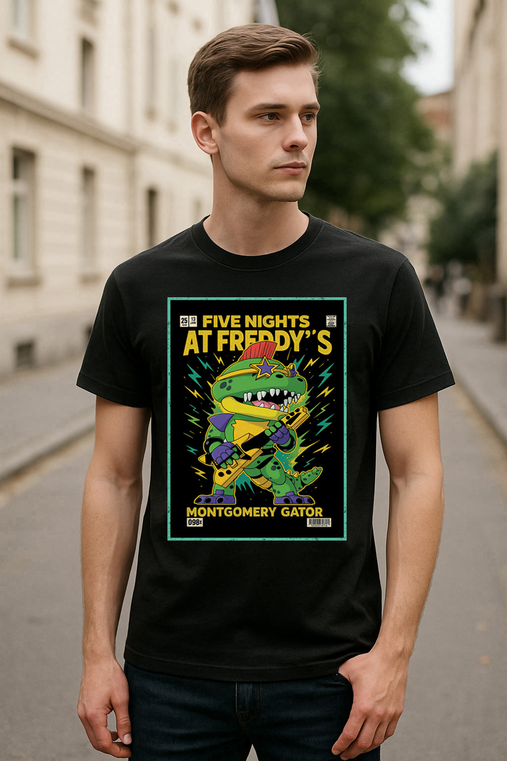 Five Nights at Freddy’s Montgomery Gator Unisex T-Shirt – Retro Rock Security Breach Tee