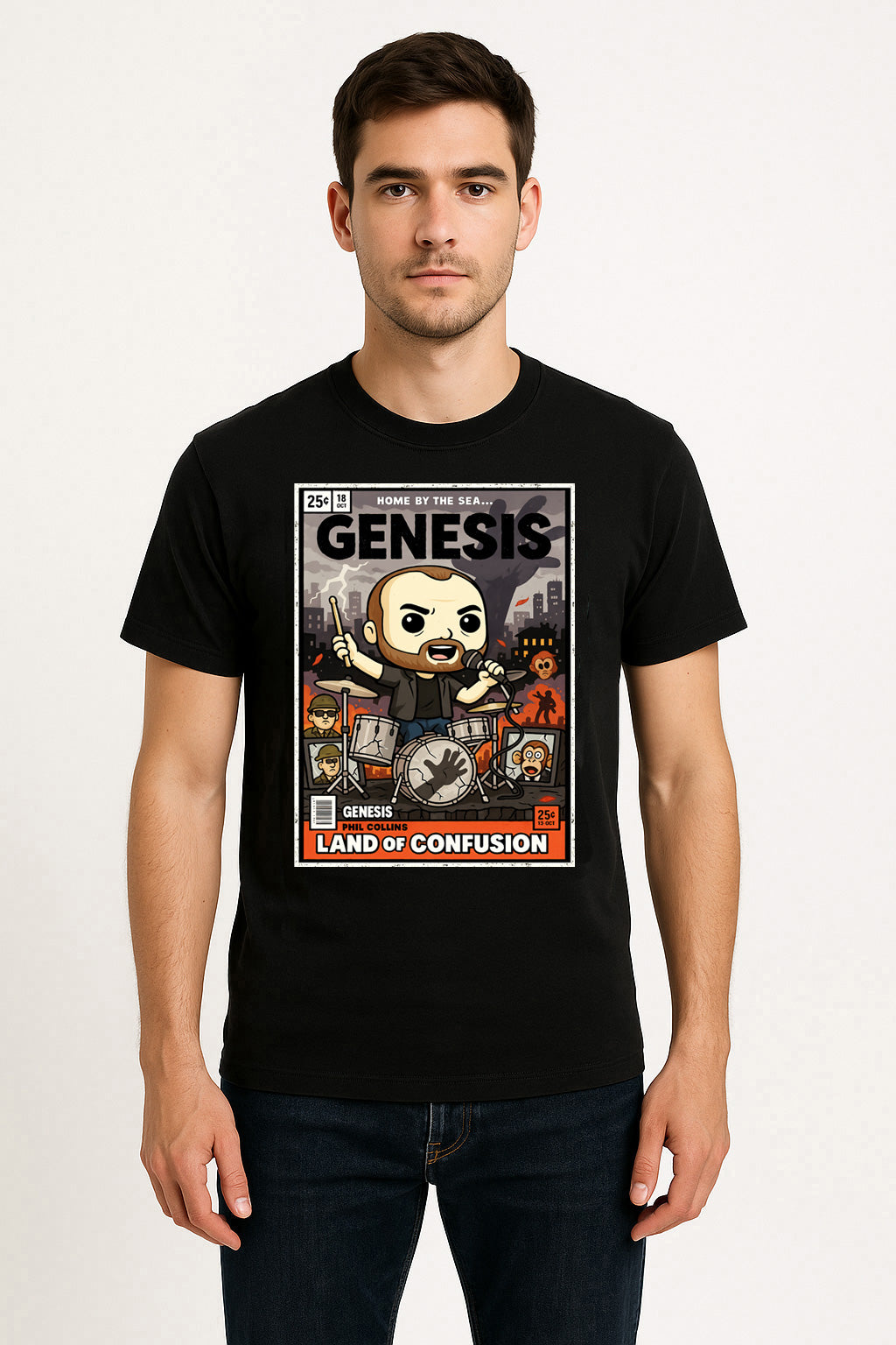 Genesis Land of Confusion Progressive Rock Funko Pop Style Unisex T-Shirt