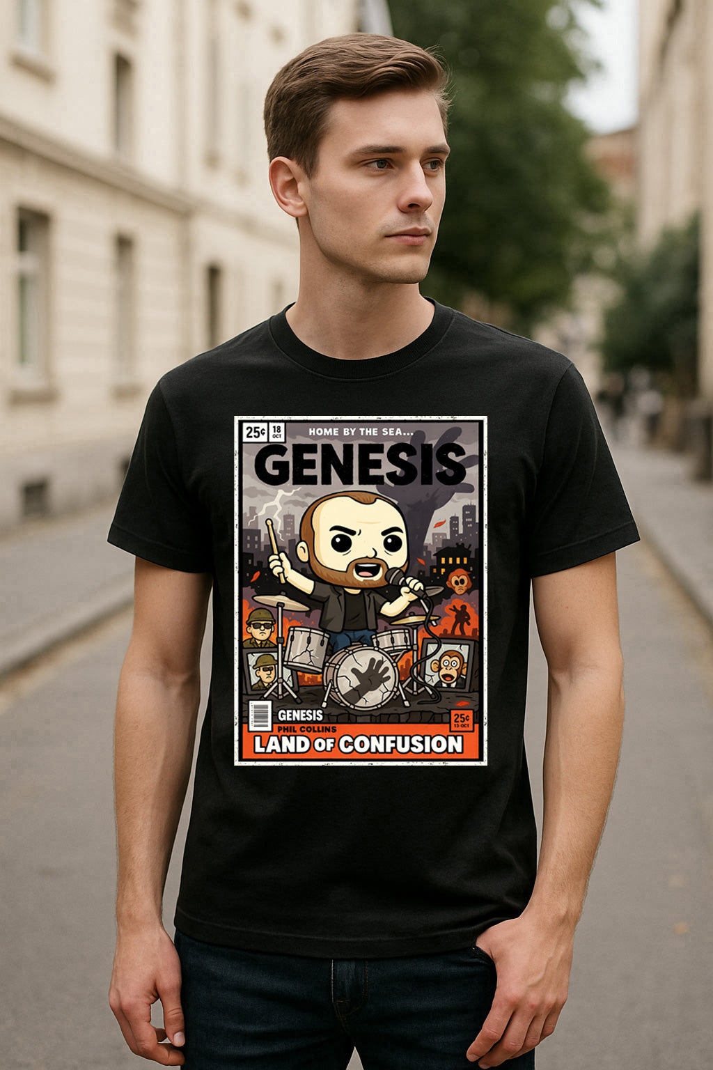 Genesis Land of Confusion Progressive Rock Funko Pop Style Unisex T-Shirt