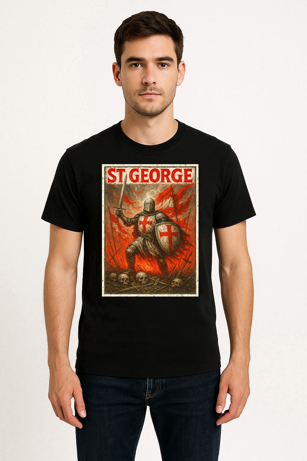 St George Unisex T-Shirt Medieval England Crusader Warrior Templar Knight Battlefield Tee