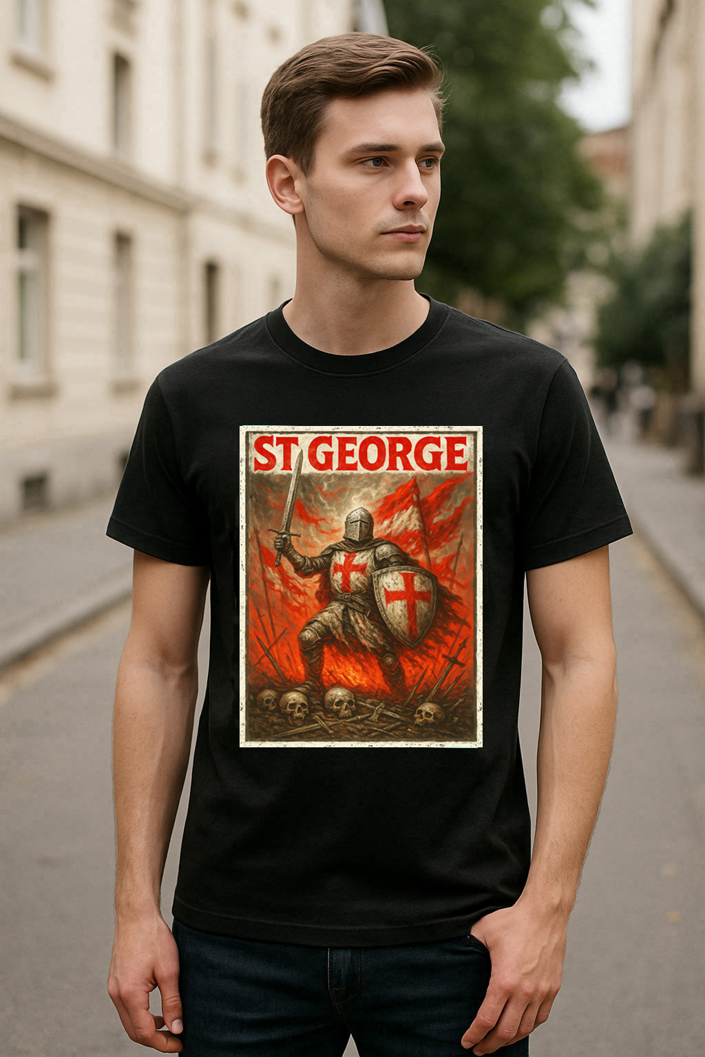 St George Unisex T-Shirt Medieval England Crusader Warrior Templar Knight Battlefield Tee
