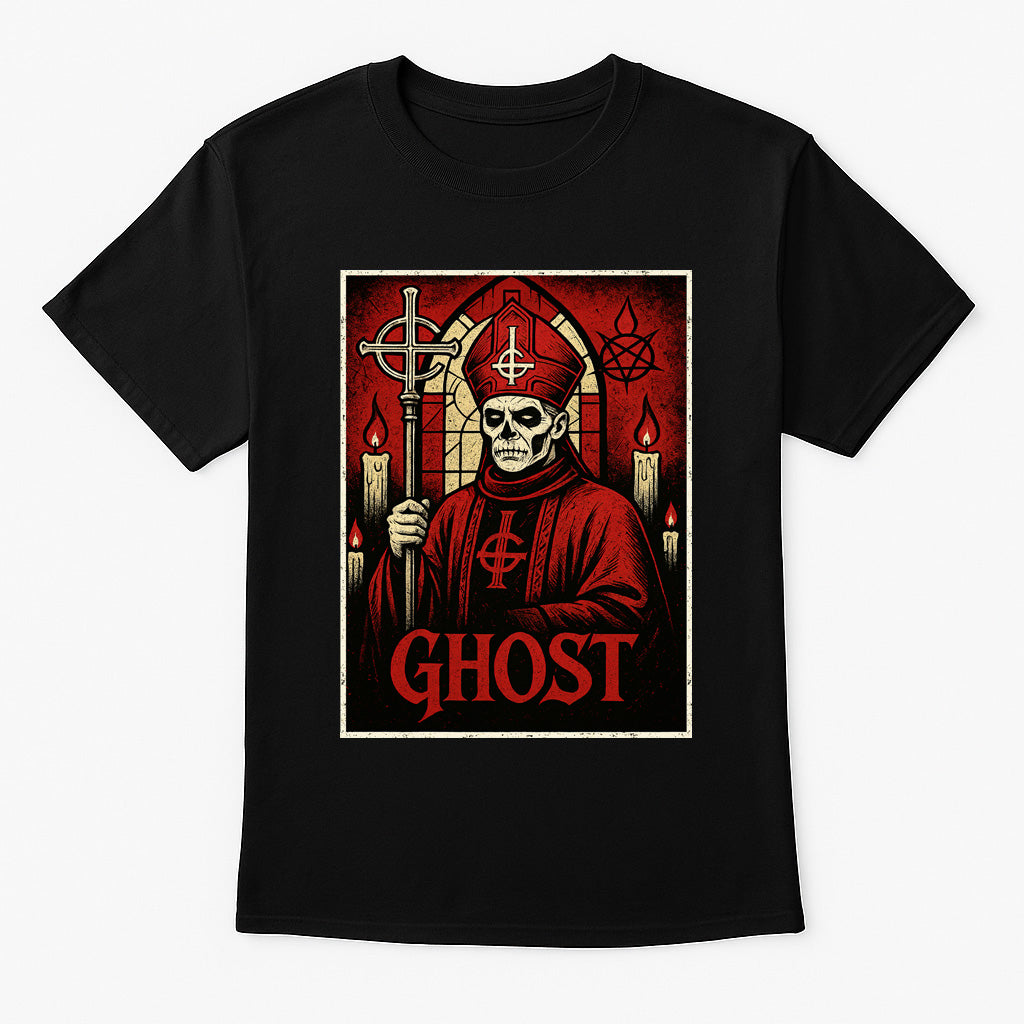 Ghost Papa Emeritus Unisex T-Shirt – Cardinal of Doom Heavy Metal Band Graphic Tee