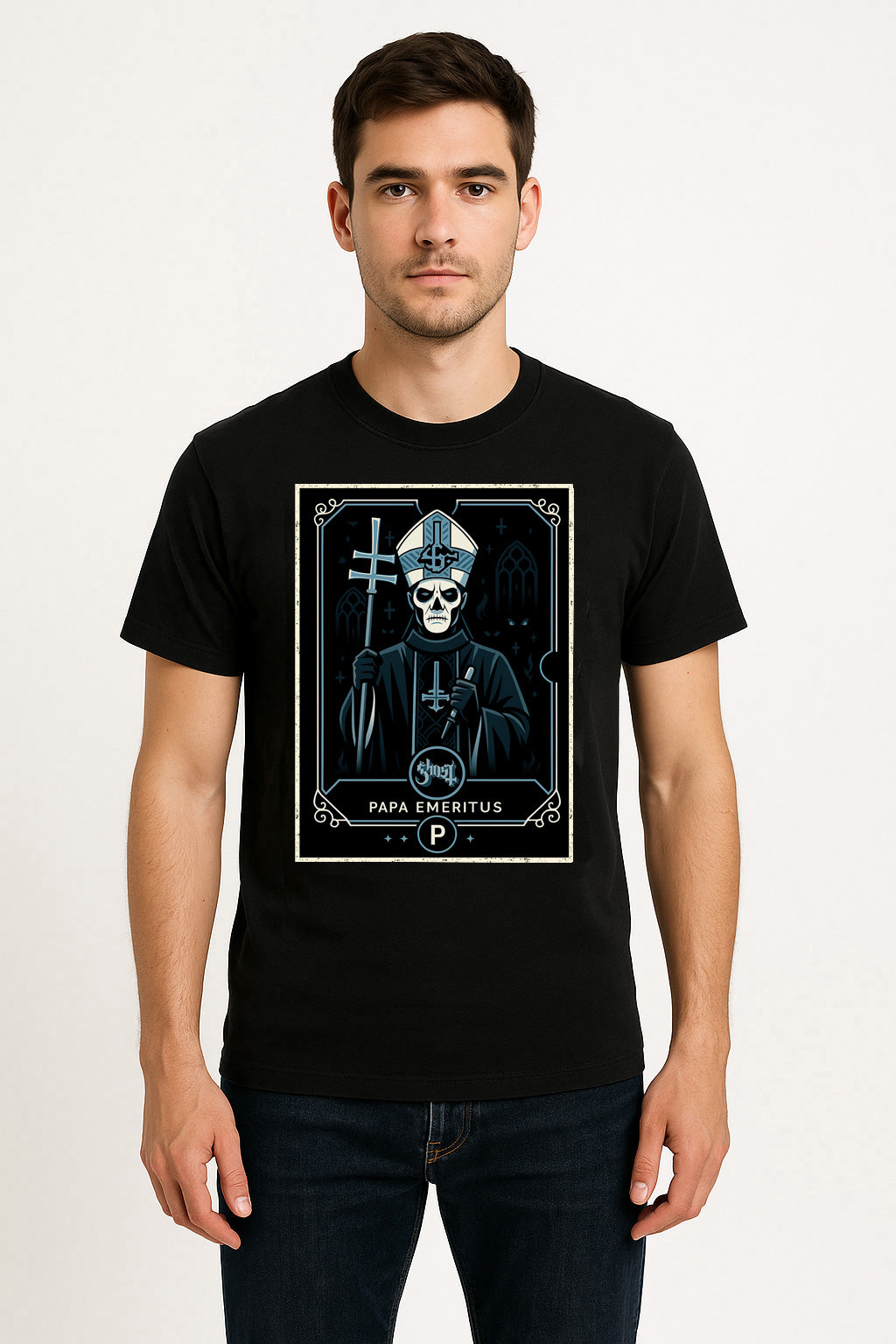 Ghost Papa Emeritus Retro Metal Unisex T-Shirt Heavy Rock Band Tee