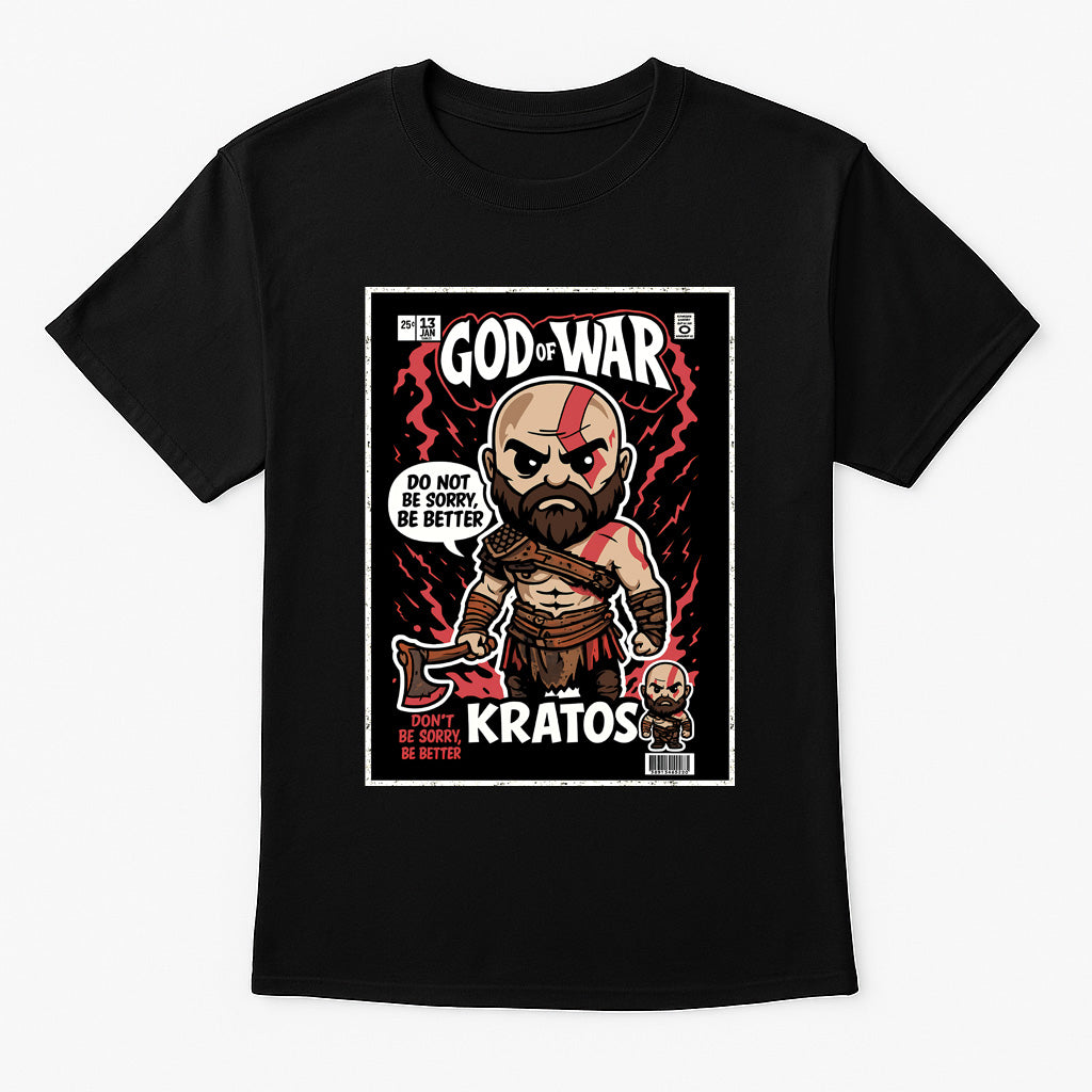 God of War Kratos Unisex Comic T-Shirt – Spartan Rage Epic Gamer Graphic Tee