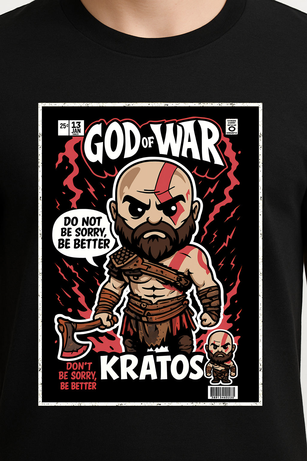 God of War Kratos Unisex Comic T-Shirt – Spartan Rage Epic Gamer Graphic Tee