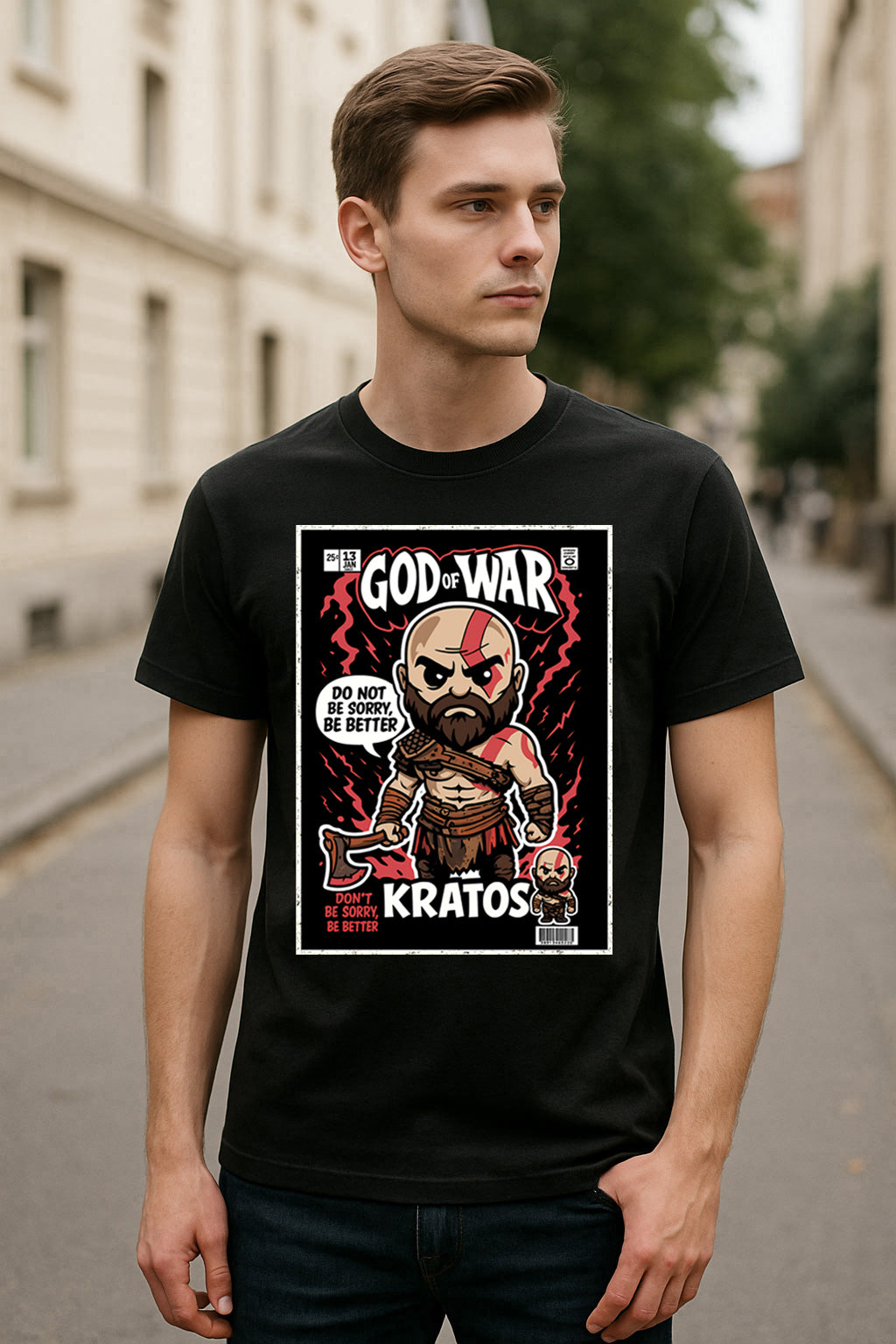 God of War Kratos Unisex Comic T-Shirt – Spartan Rage Epic Gamer Graphic Tee