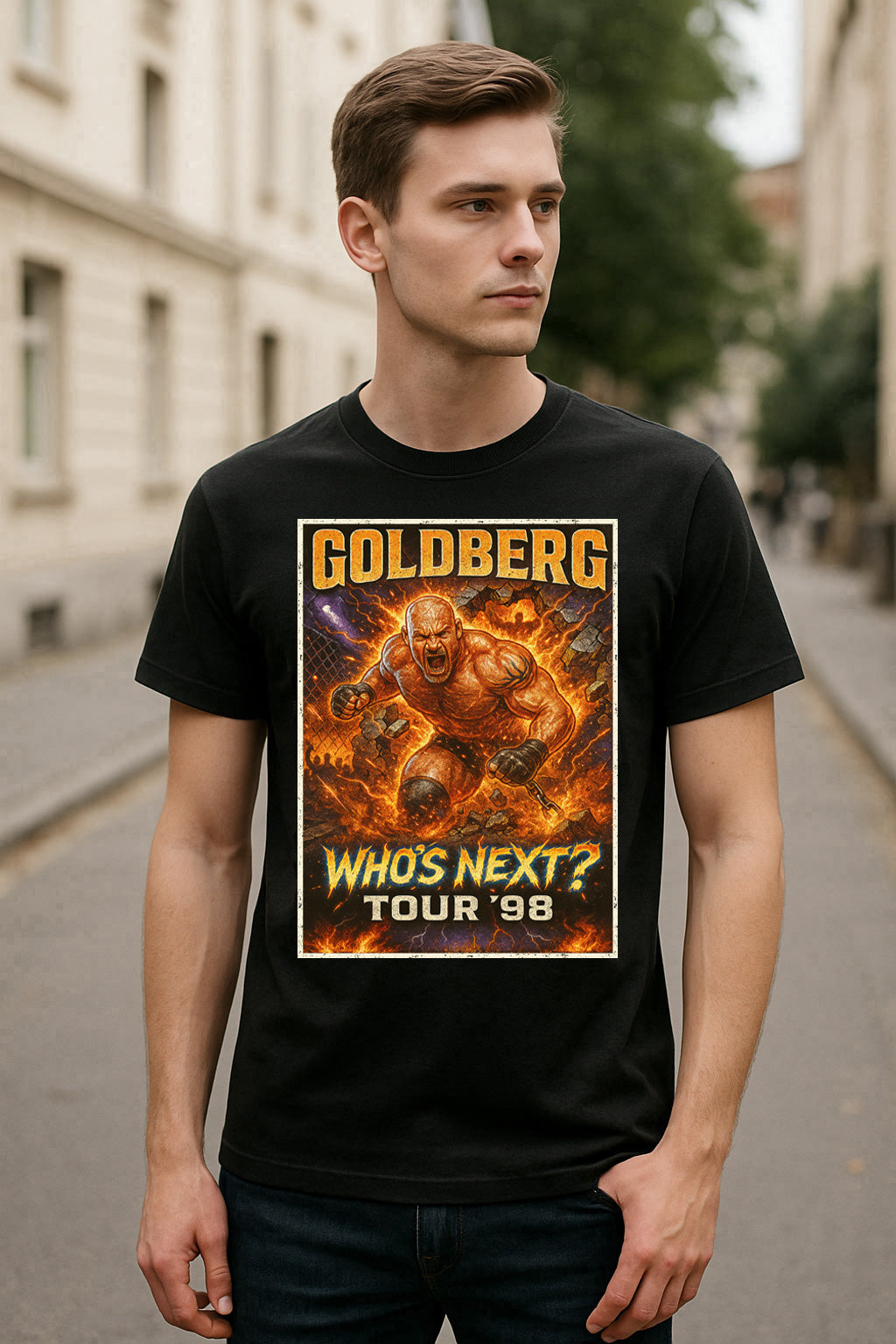 Goldberg Who’s Next? Tour '98 Unisex T-Shirt – Retro Wrestling Tribute Tee