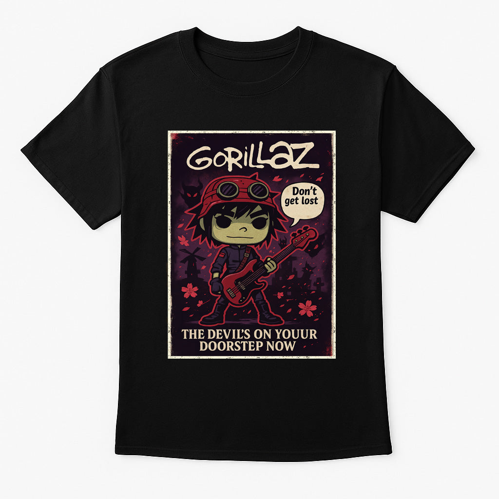 Gorillaz “Don’t Get Lost” Unisex T-Shirt – Virtual Band Alternative Music Icon Graphic Tee