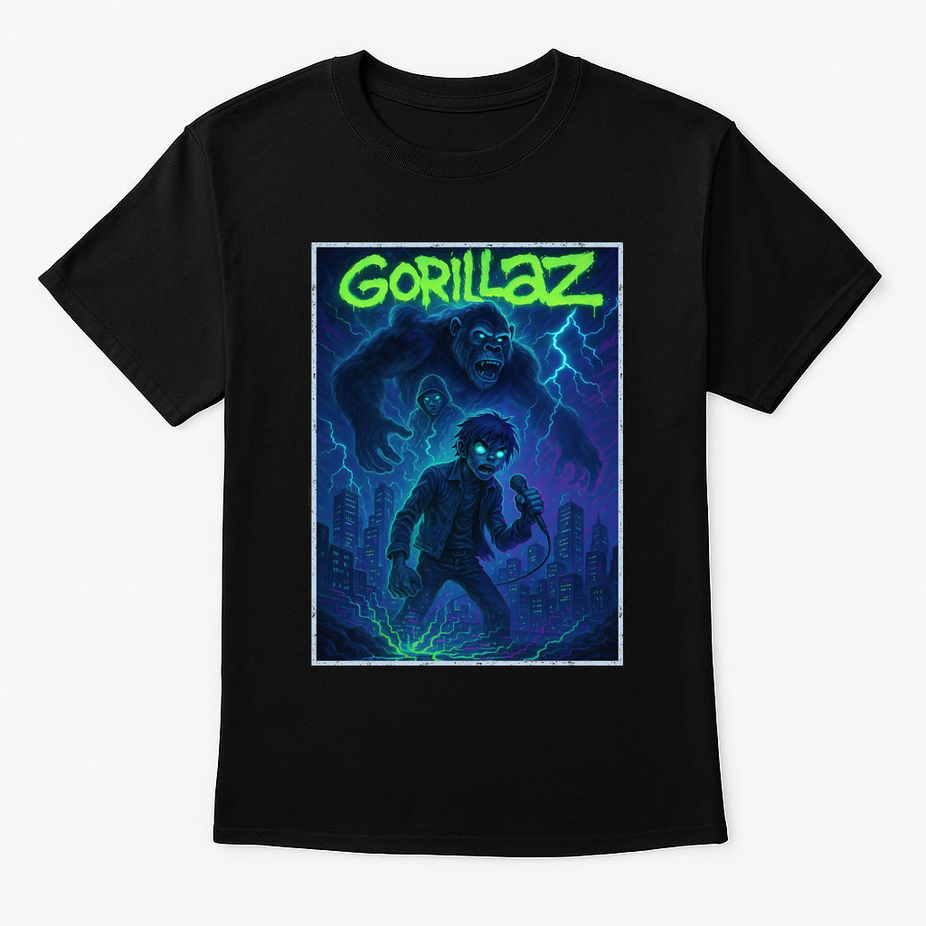 Gorillaz “Urban Monster” Unisex T-Shirt – Dark City Art Virtual Band Music Graphic Tee