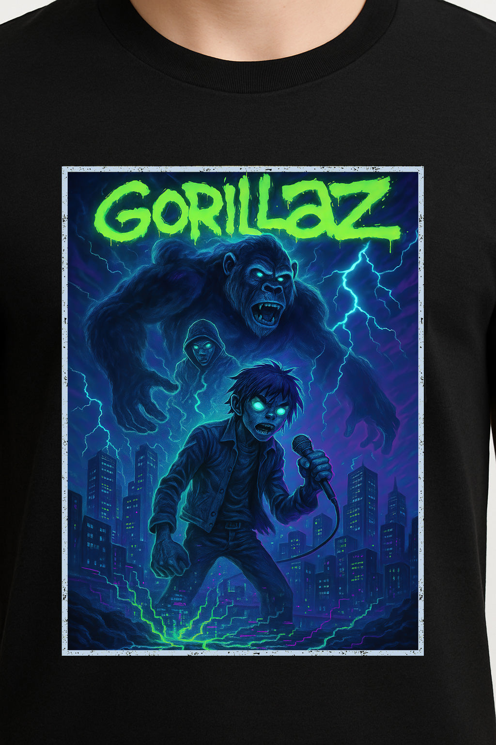 Gorillaz “Urban Monster” Unisex T-Shirt – Dark City Art Virtual Band Music Graphic Tee