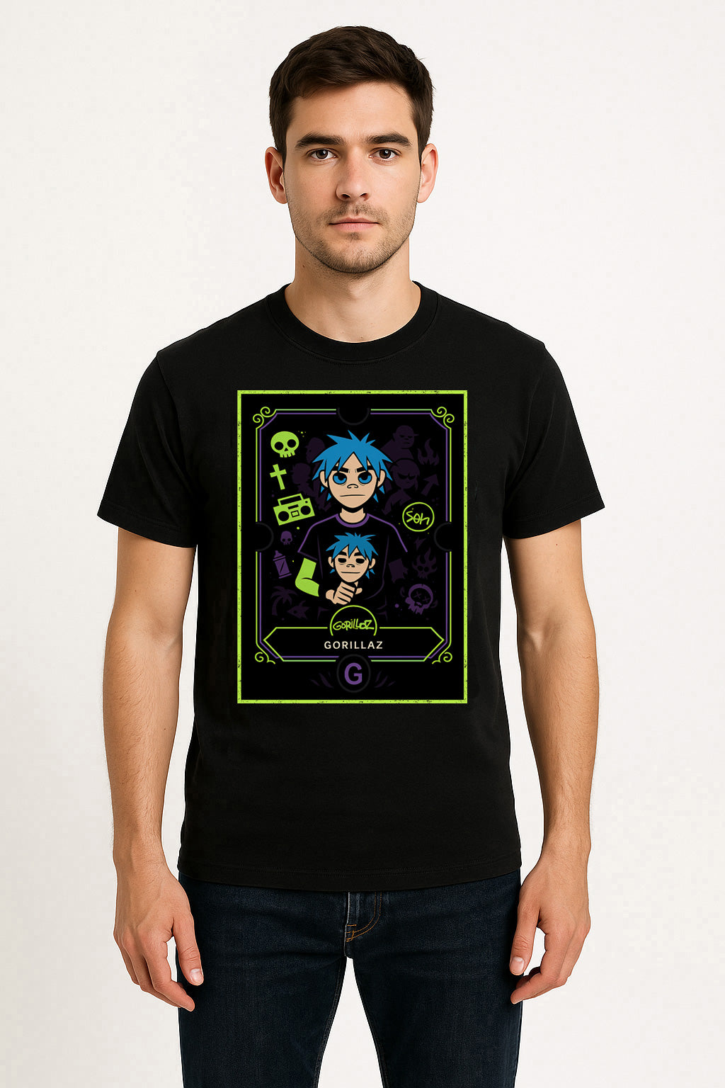 Gorillaz Retro Cartoon Band Unisex T-Shirt Alternative Music Tee