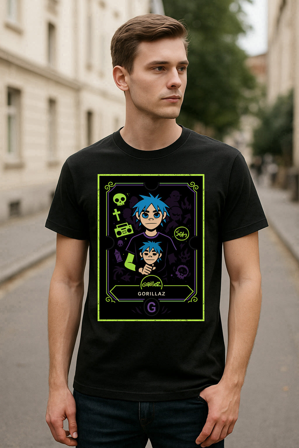 Gorillaz Retro Cartoon Band Unisex T-Shirt Alternative Music Tee