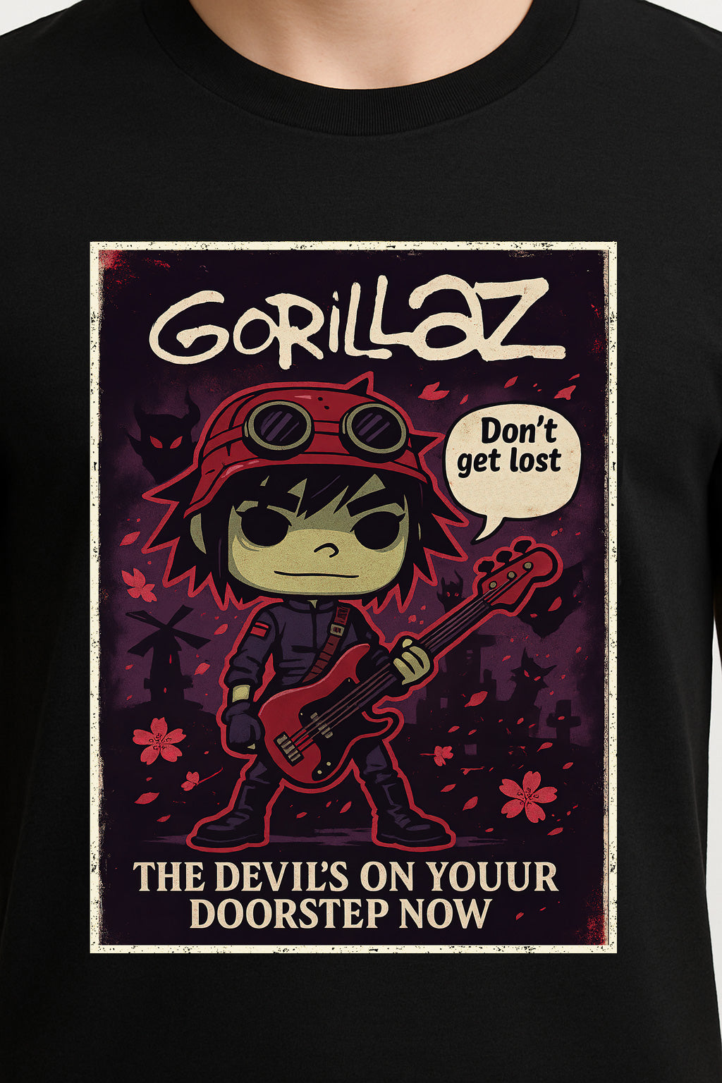 Gorillaz “Don’t Get Lost” Unisex T-Shirt – Virtual Band Alternative Music Icon Graphic Tee