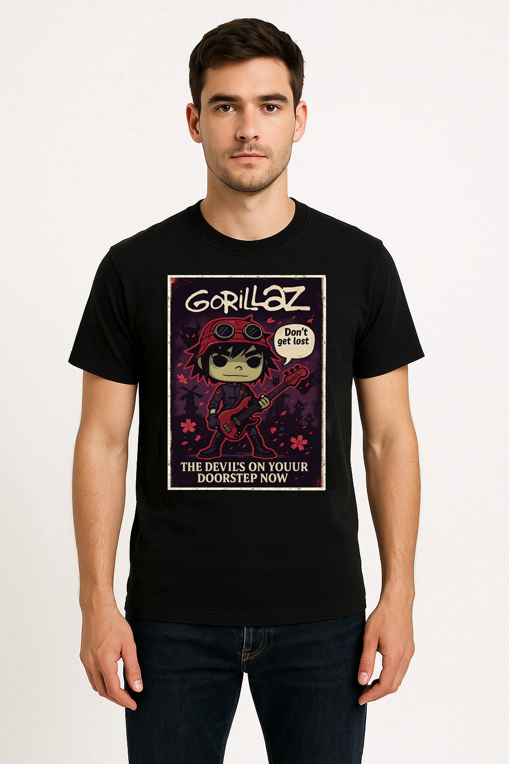 Gorillaz “Don’t Get Lost” Unisex T-Shirt – Virtual Band Alternative Music Icon Graphic Tee