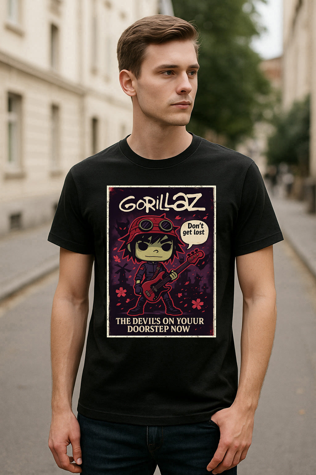 Gorillaz “Don’t Get Lost” Unisex T-Shirt – Virtual Band Alternative Music Icon Graphic Tee