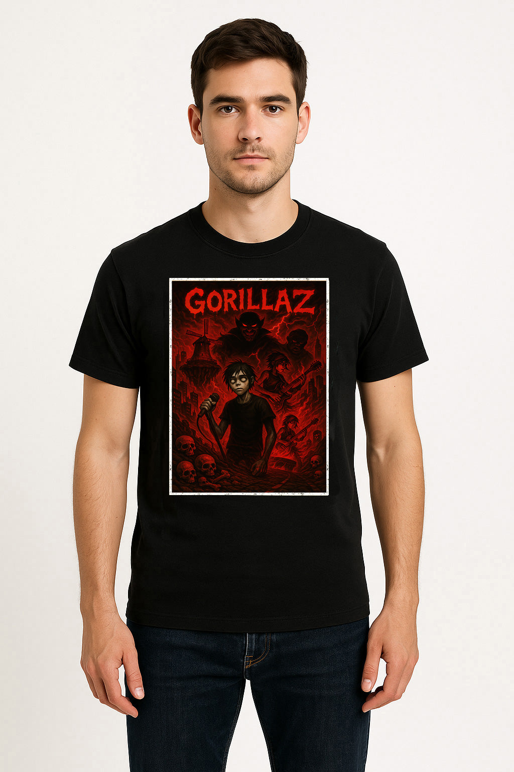 Gorillaz “Demon Days” Unisex T-Shirt – Dark Concept Album Tribute Virtual Band Graphic Tee