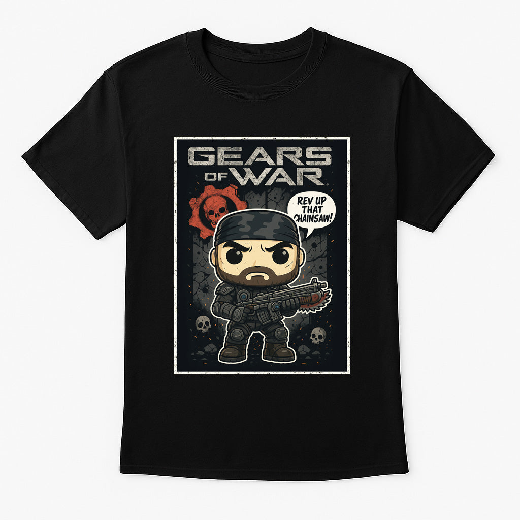 Gears of War Marcus Fenix “Rev Up That Chainsaw” Unisex T-Shirt – Classic COG Soldier Tee
