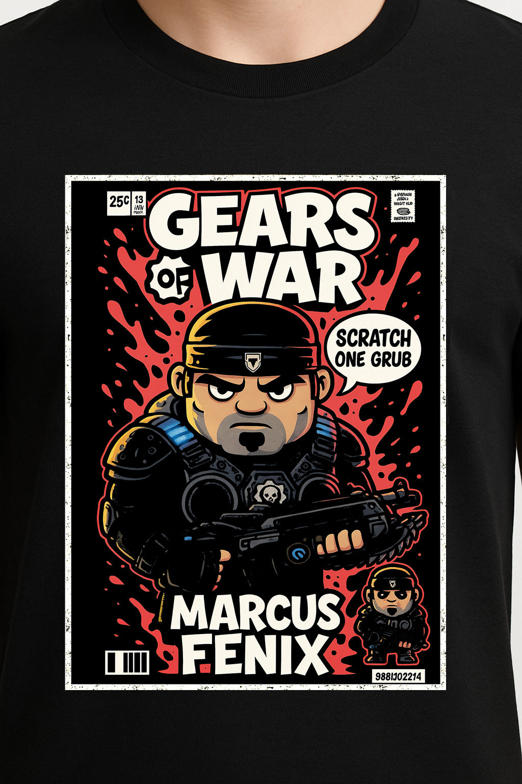 Gears of War Marcus Fenix “Scratch One Grub” Unisex T-Shirt – Classic COG Hero Graphic Tee