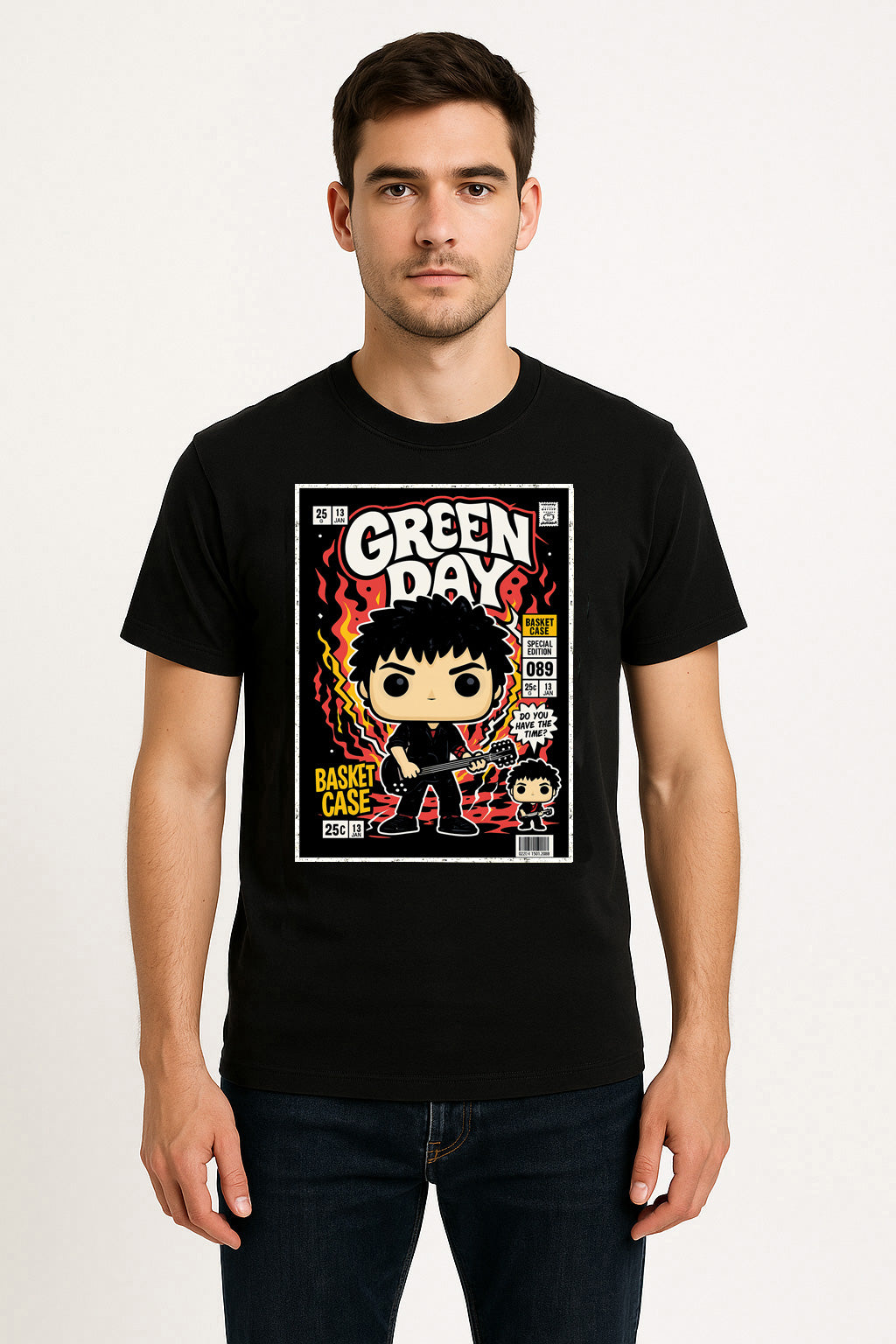 Green Day “Basket Case” Unisex T-Shirt – Comic Style Pop Art Band Graphic Tee