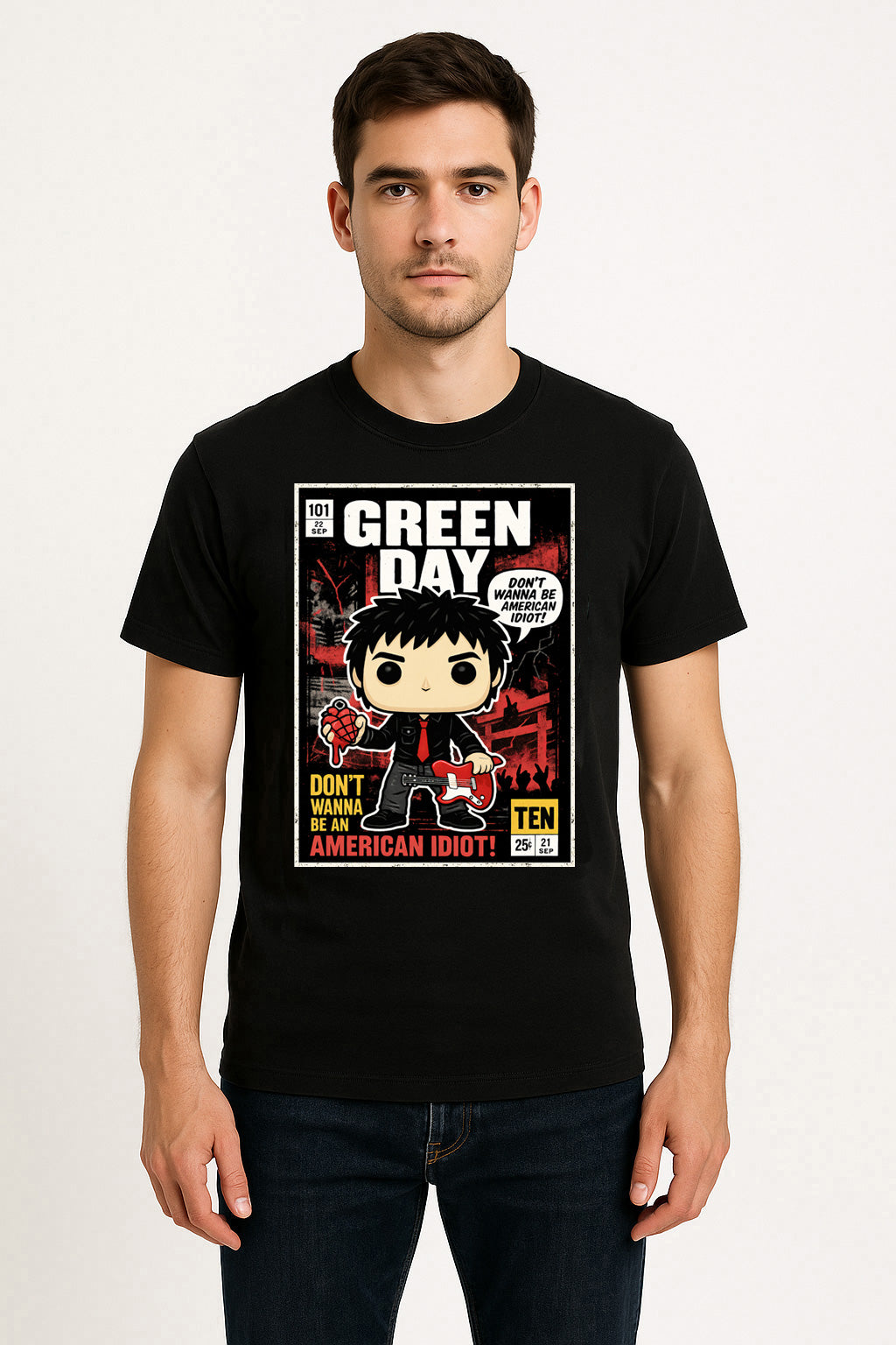Green Day American Idiot Punk Rock Funko Pop Style Unisex T-Shirt