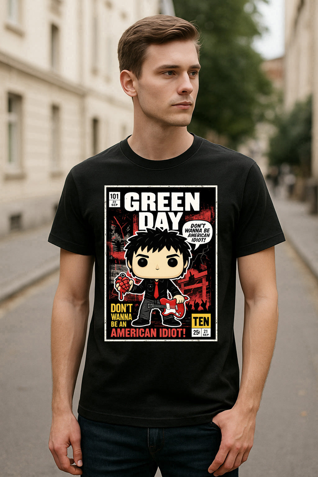 Green Day American Idiot Punk Rock Funko Pop Style Unisex T-Shirt