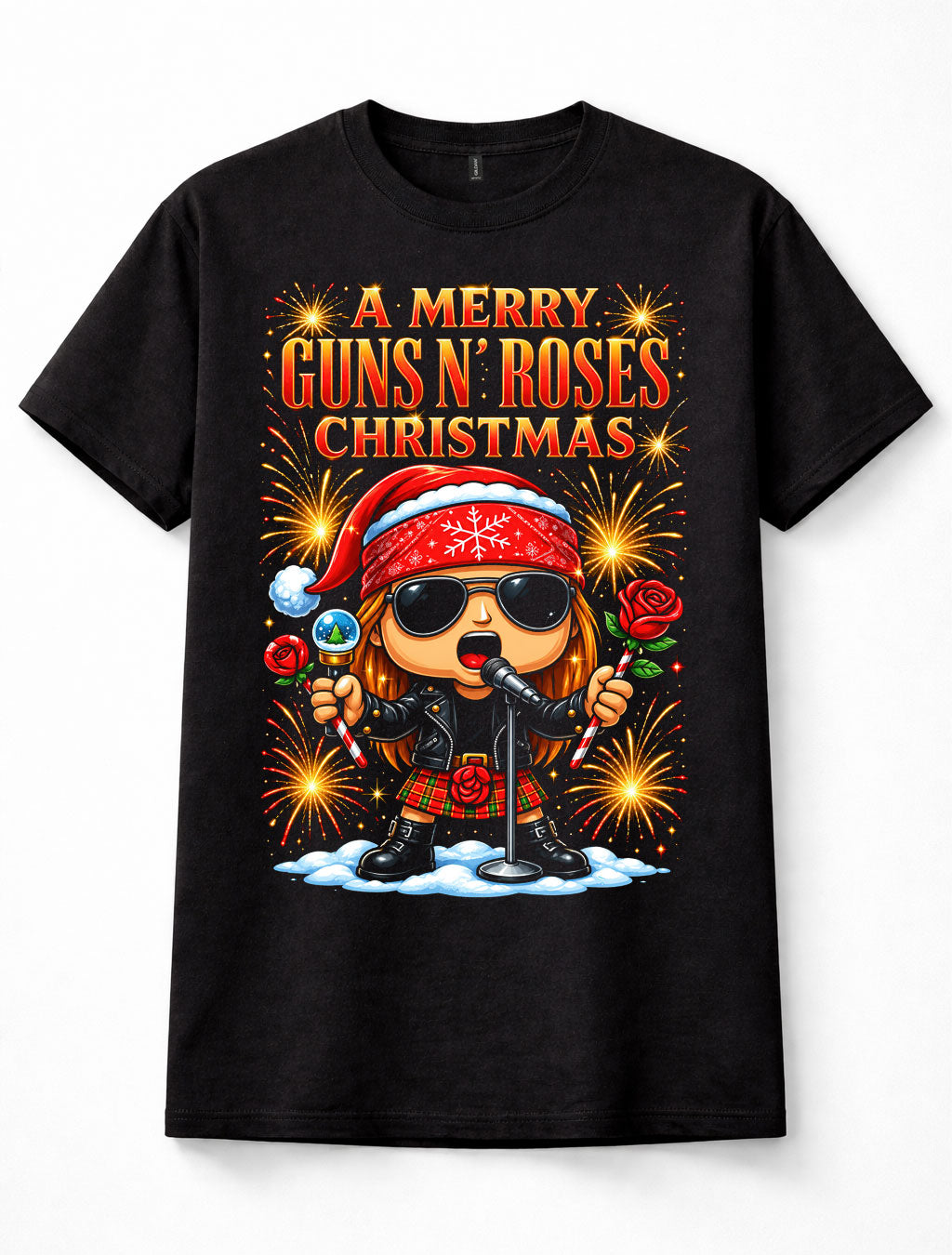 Guns N' Roses Merry Christmas Rock Santa Festive Music Unisex T-Shirt