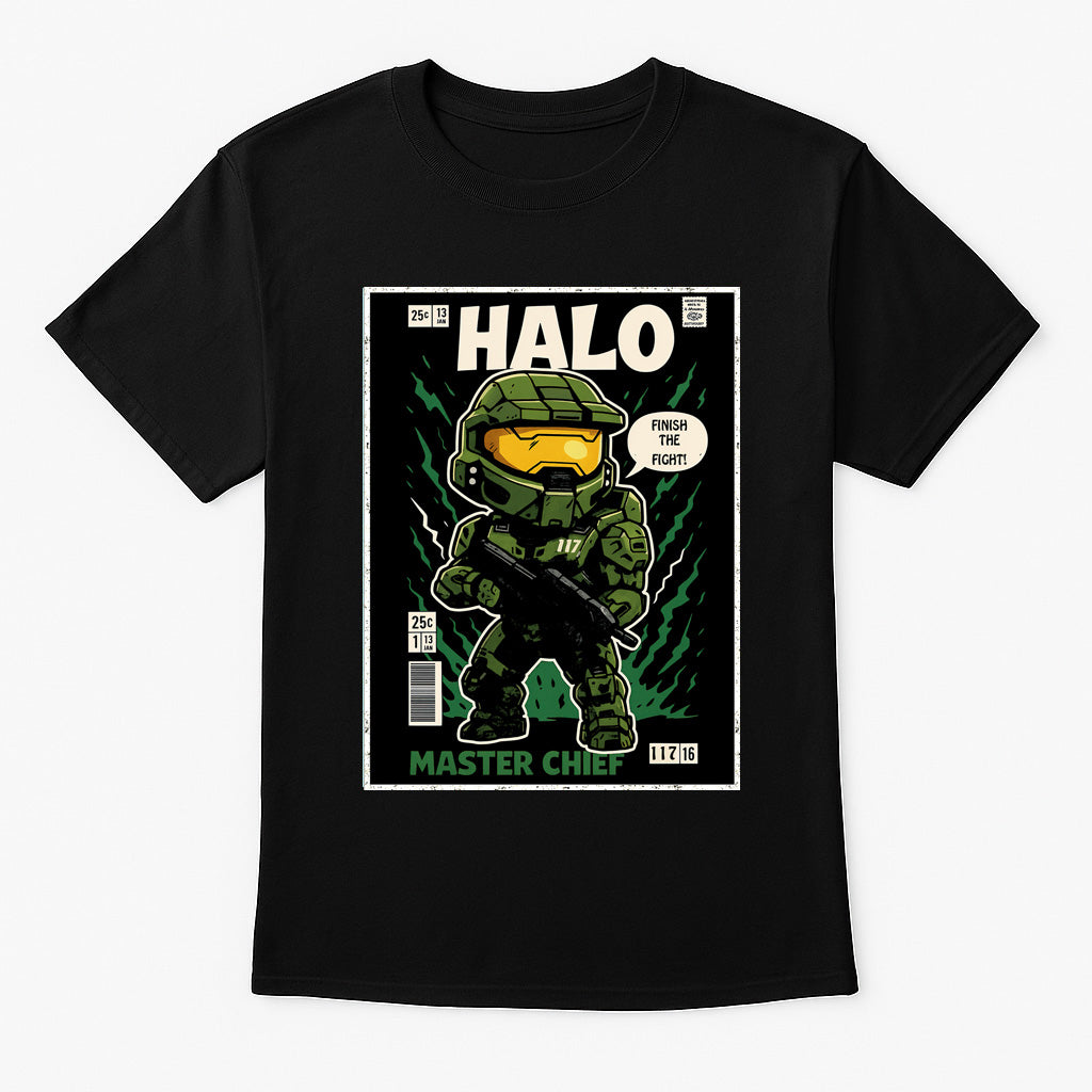 Master Chief Retro Gaming Unisex T-Shirt Halo Character Comic Tee