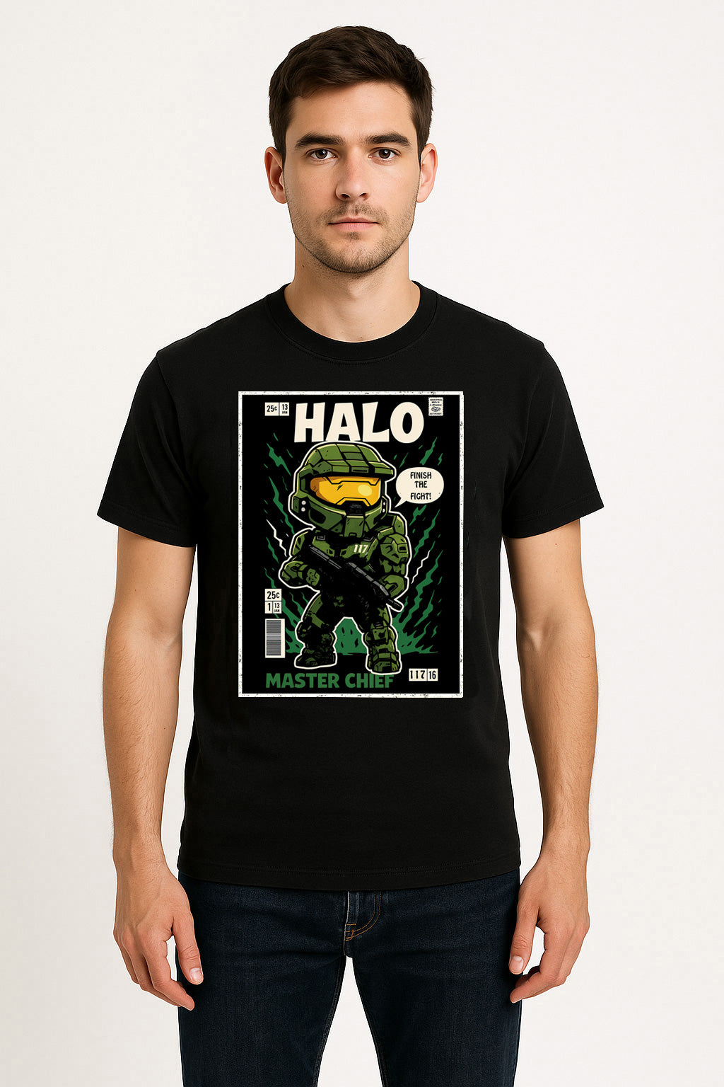 Master Chief Retro Gaming Unisex T-Shirt Halo Character Comic Tee