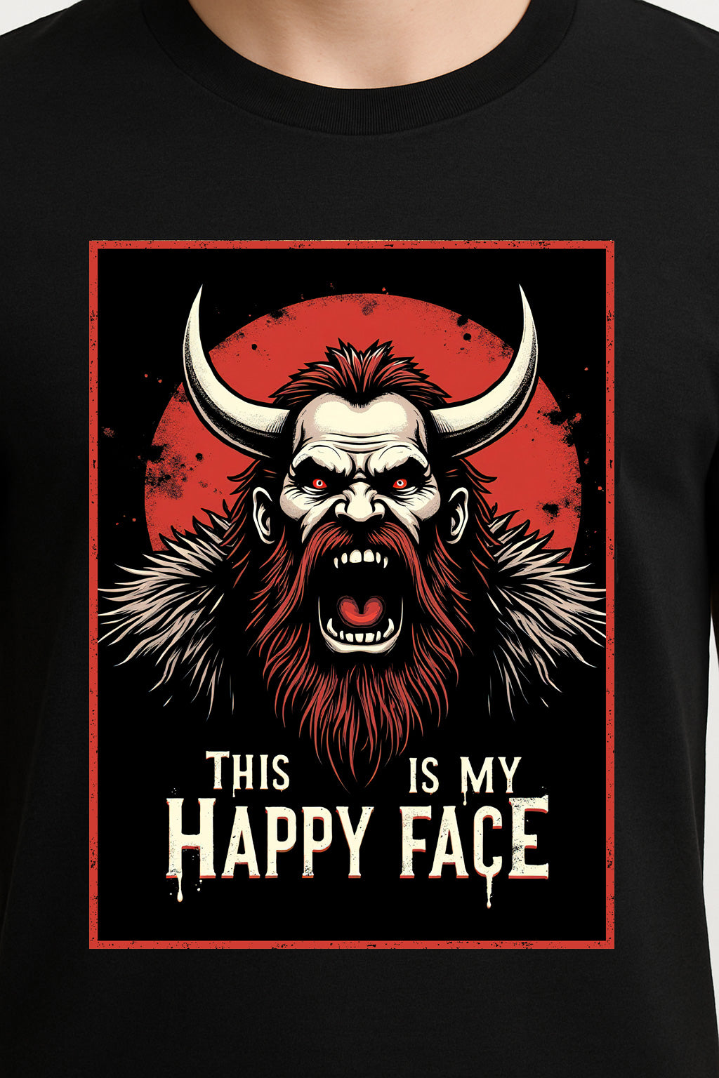 This Is My Happy Face Unisex T-Shirt – Viking Rage Warrior Barbarian Humor Graphic Tee