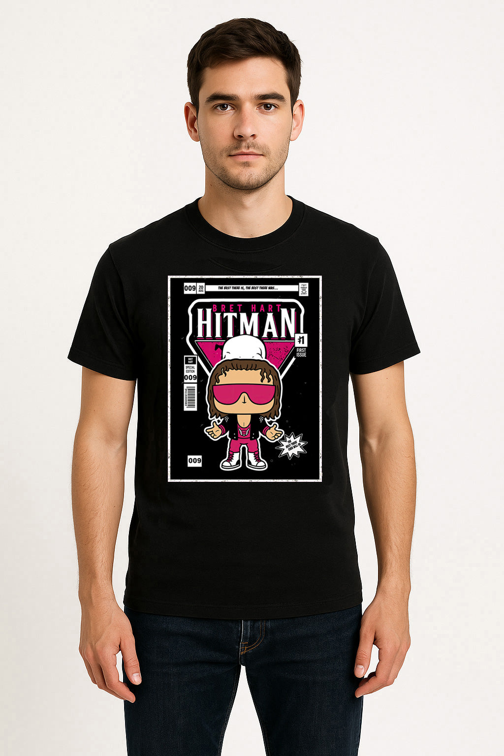 Bret Hart Hitman Comic Edition Funko Pop Retro Wrestling Unisex T-Shirt
