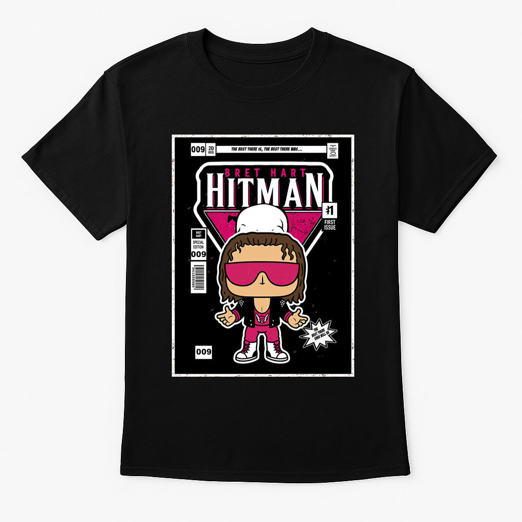 Bret Hart Hitman Comic Edition Funko Pop Retro Wrestling Unisex T-Shirt