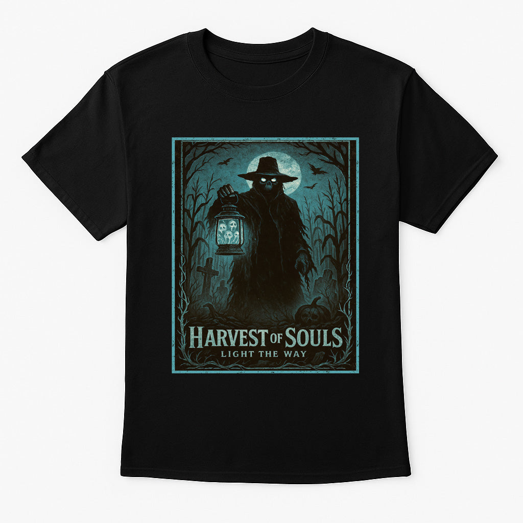 Harvest of Souls “Light the Way” Unisex T-Shirt – Gothic Scarecrow Reaper Horror Fantasy