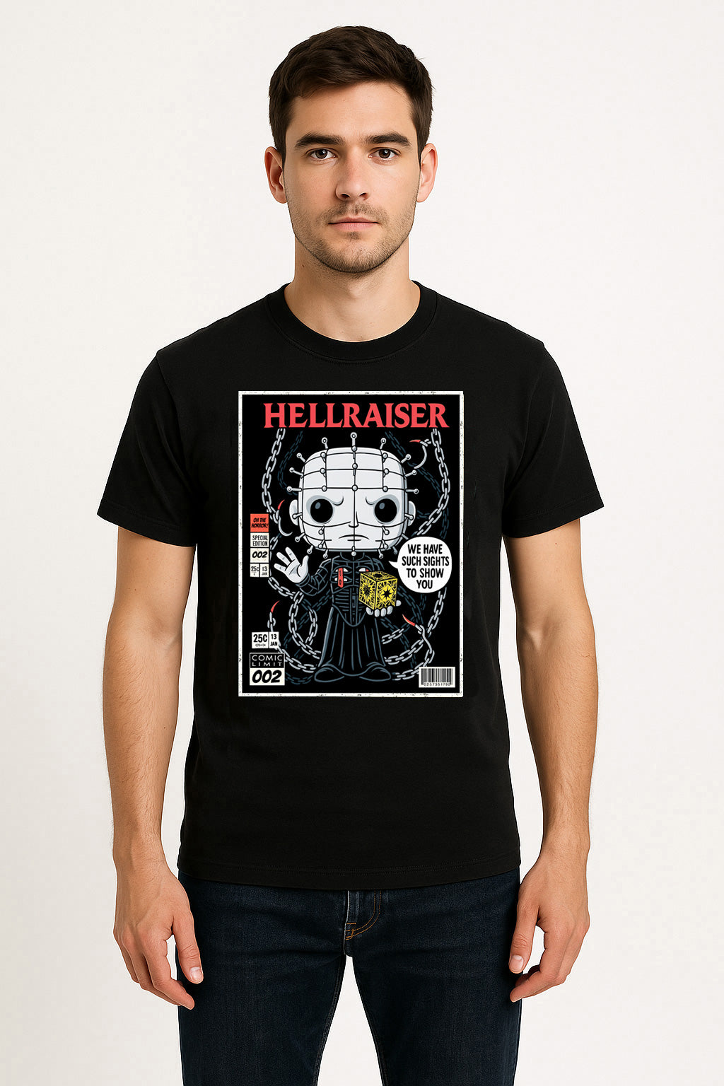 Hellraiser “Such Sights” Comic Graphic Tee – Horror Movie Pinhead T-Shirt