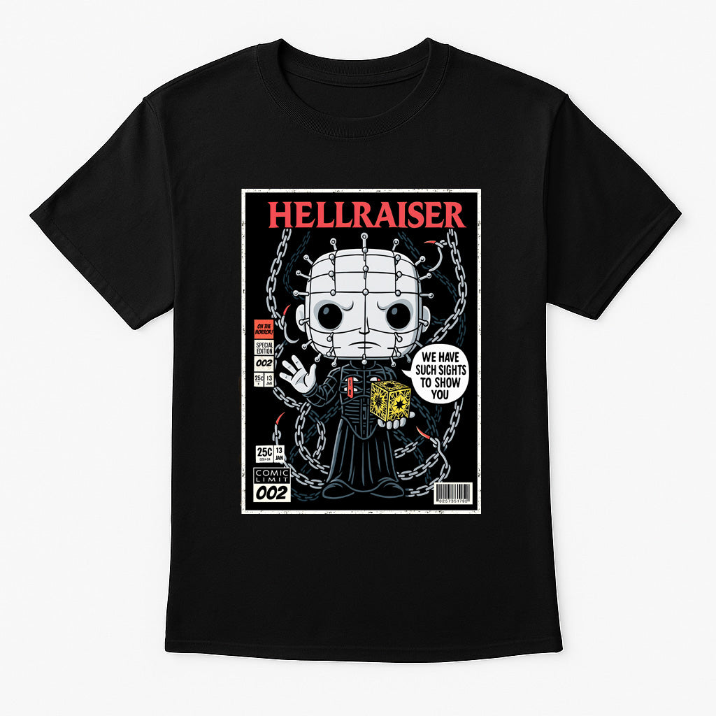 Hellraiser “Such Sights” Comic Graphic Tee – Horror Movie Pinhead T-Shirt