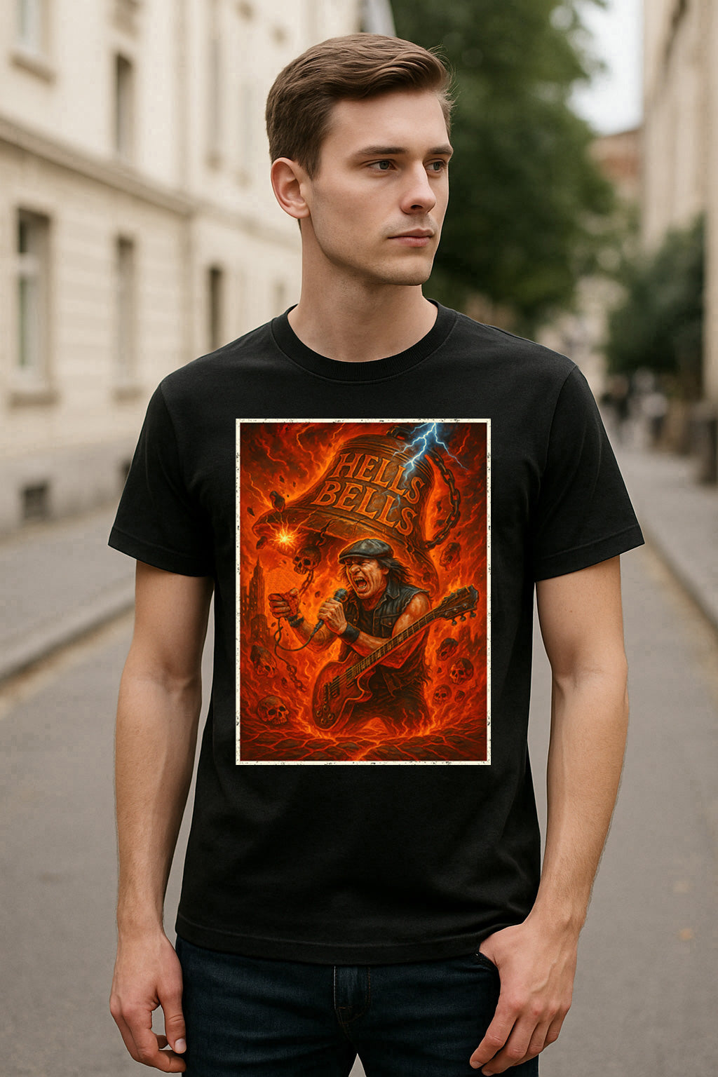 AC/DC Hells Bells Unisex T-Shirt Classic Rock Heavy Metal Band Tee