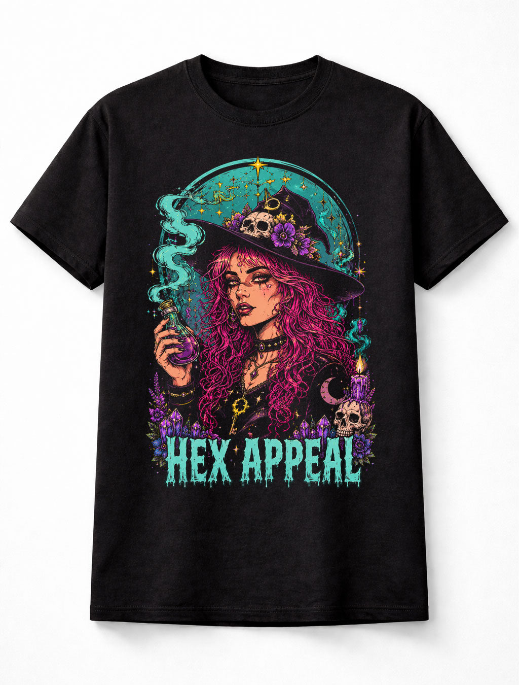 Hex Appeal Gothic Witch Halloween Potion Graphic Unisex T-Shirt